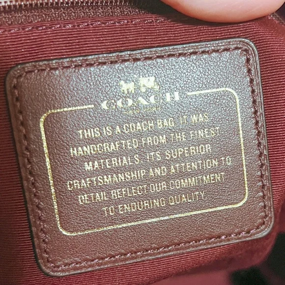 Coach Burgundy Leather & Suede Shoulder Bag – Like New - Picture 9 of 10